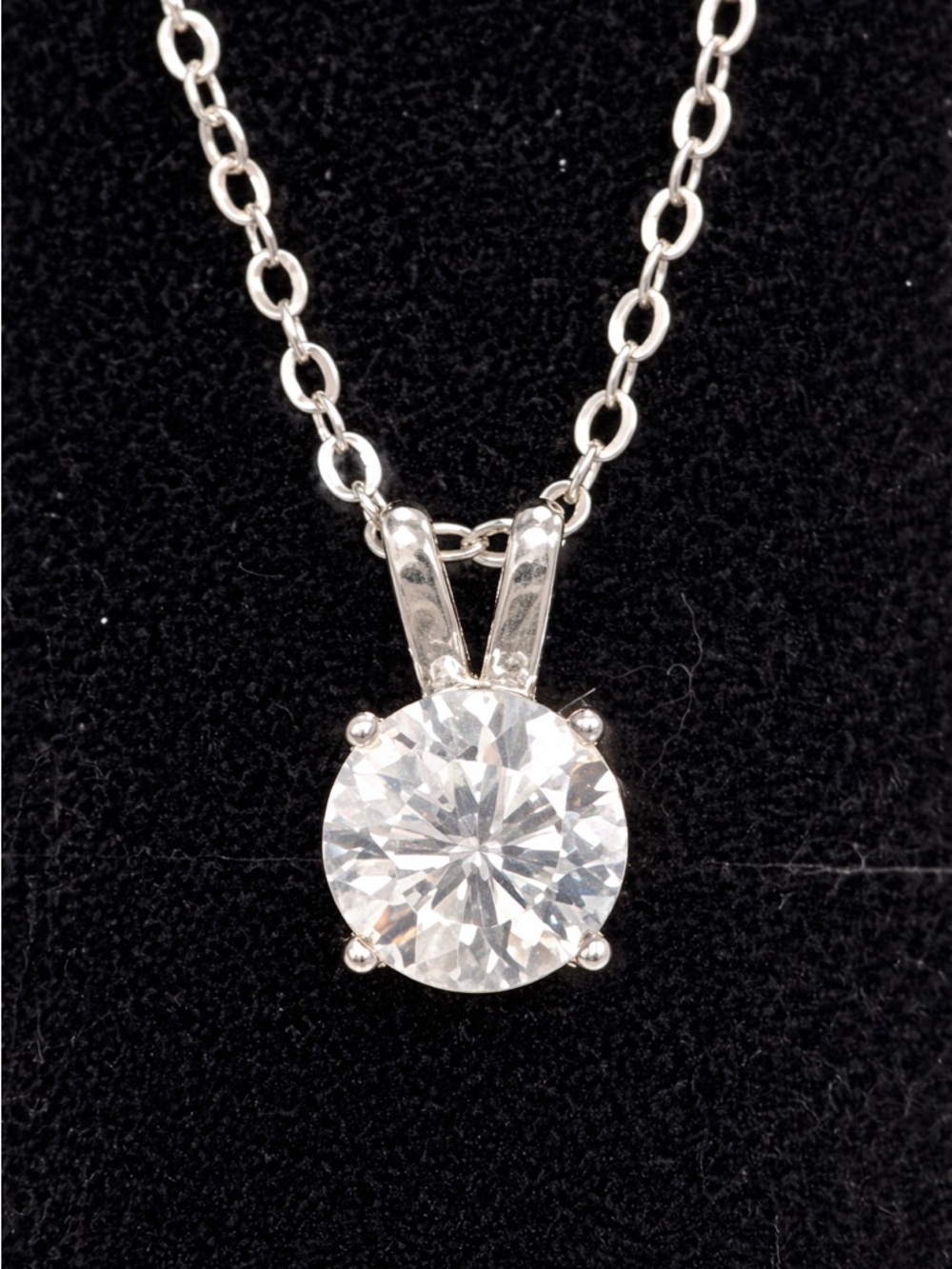 1Ct Certified Moissanite Lab Created Diamond & Sterling Silver Necklace | NIB